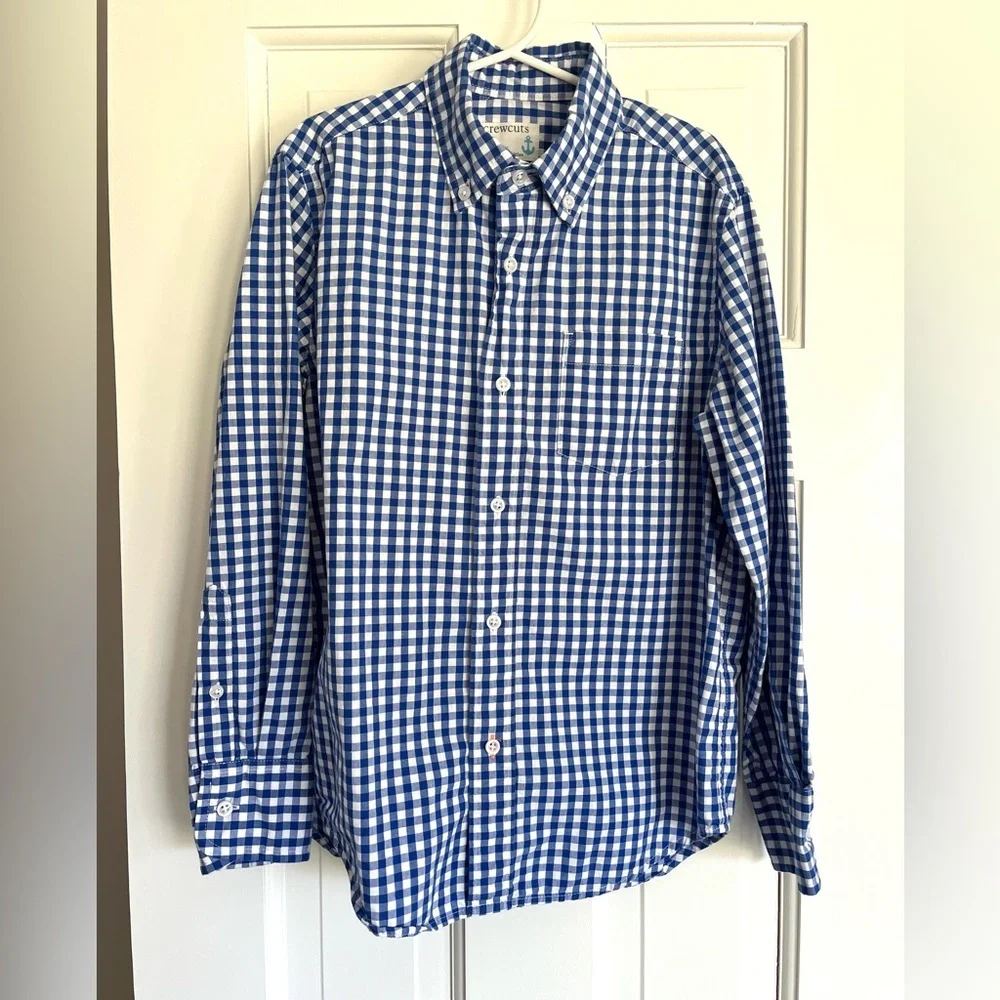 Crewcuts Boys Size 8 Long Sleeve Button Down Shirt with Button Down Collar